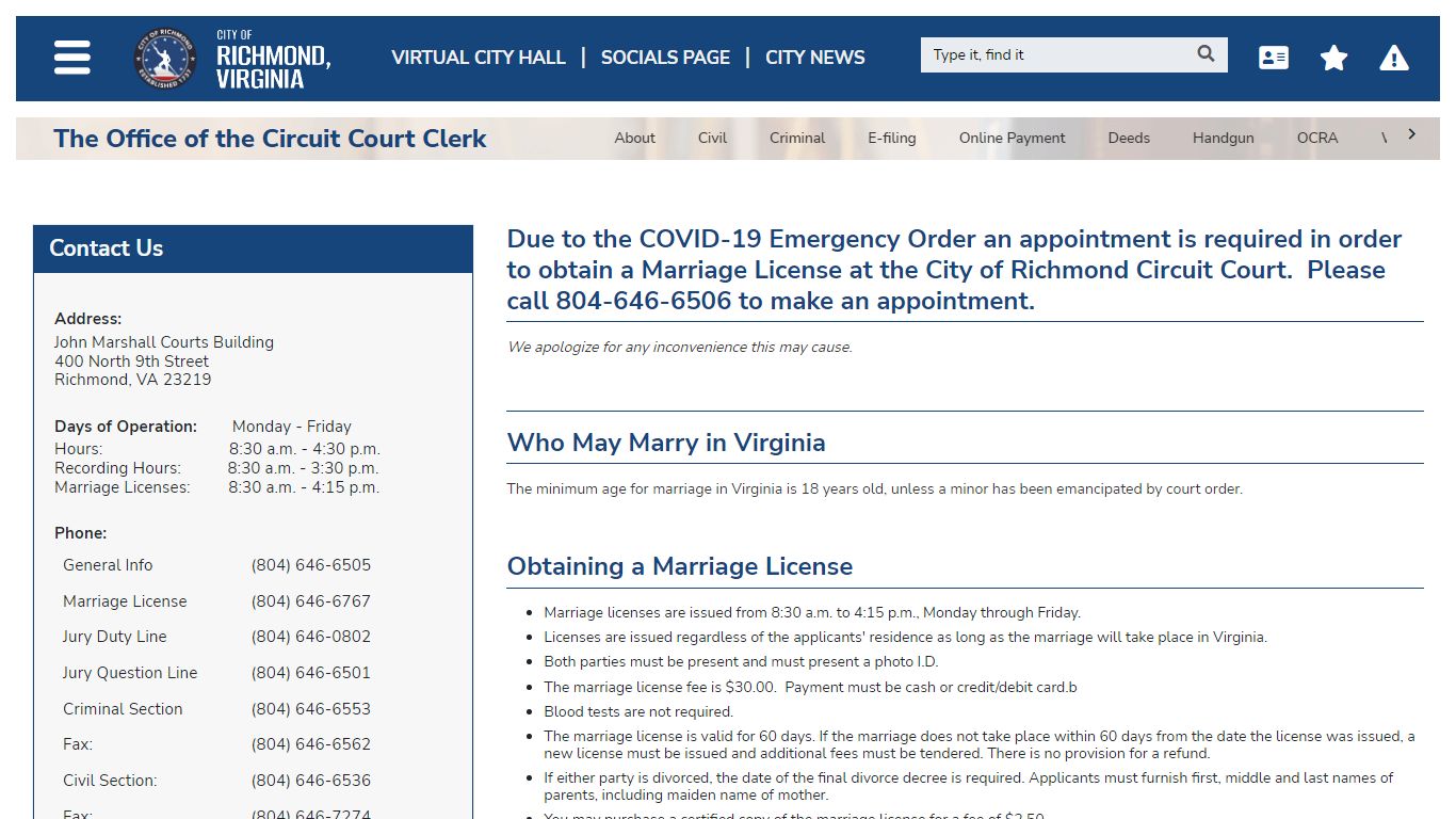 Marriages & Licenses | Richmond - RVA