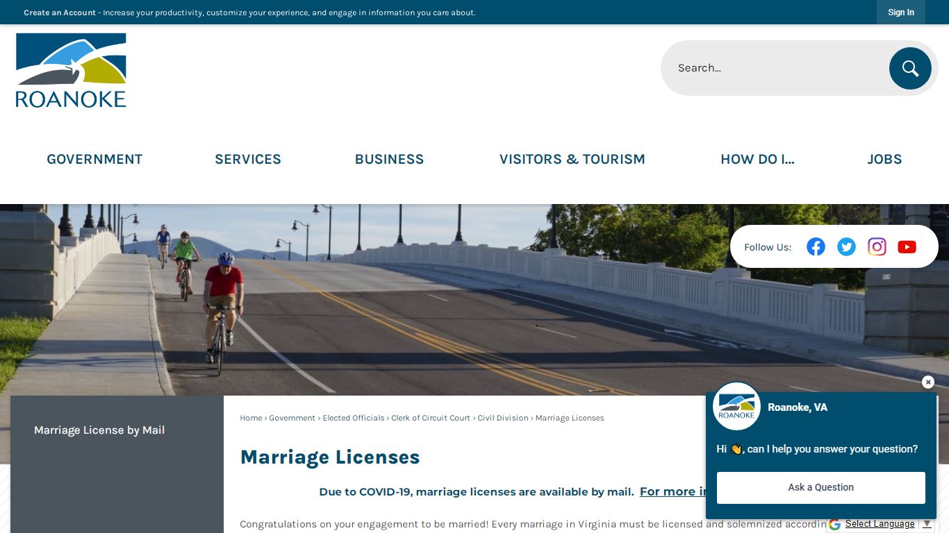 Marriage Licenses | Roanoke, VA